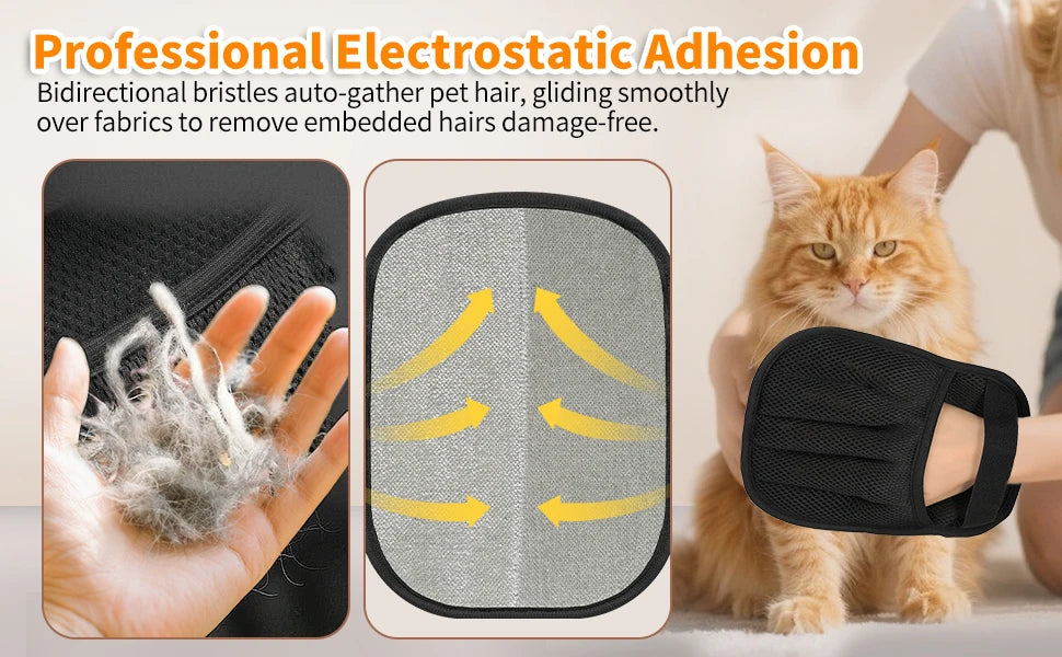 Pet Hair Removal Glove – 5-Finger Grooming & Deshedding for Cats & Dogs