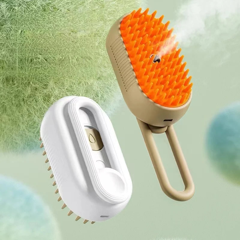 Pet Steam Brush – 3-in-1 Hair Removal, Massage & Anti-Static Comb
