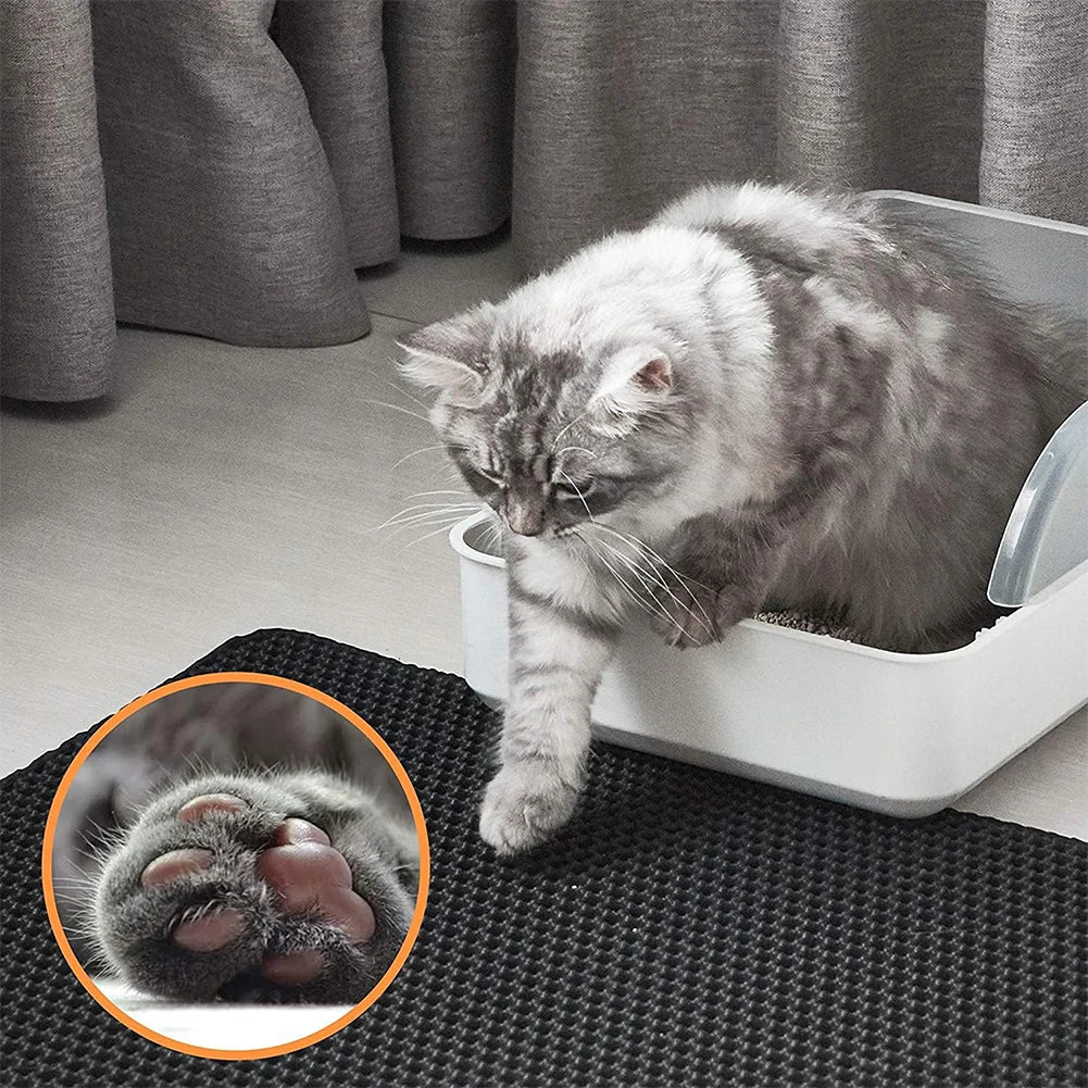 Cat Litter Mat – Double Layer, Waterproof & Non-Slip