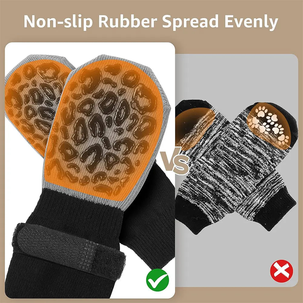 4-Pack Anti-Slip Dog Socks – Paw Protection with Strong Grip