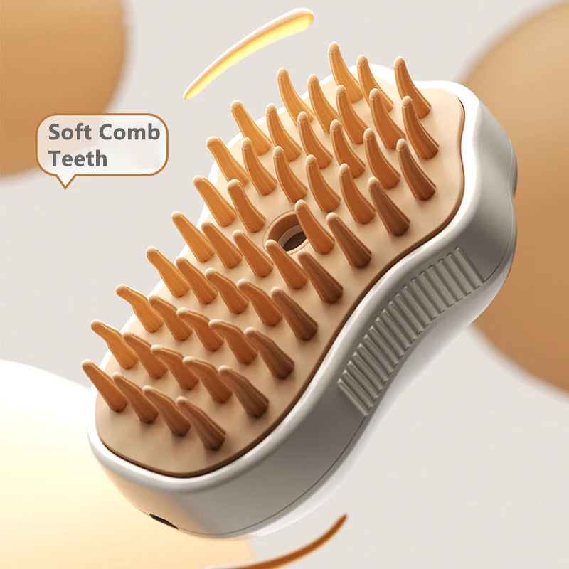 Steamy Pet Grooming Brush – Removes Loose Hair & Massages