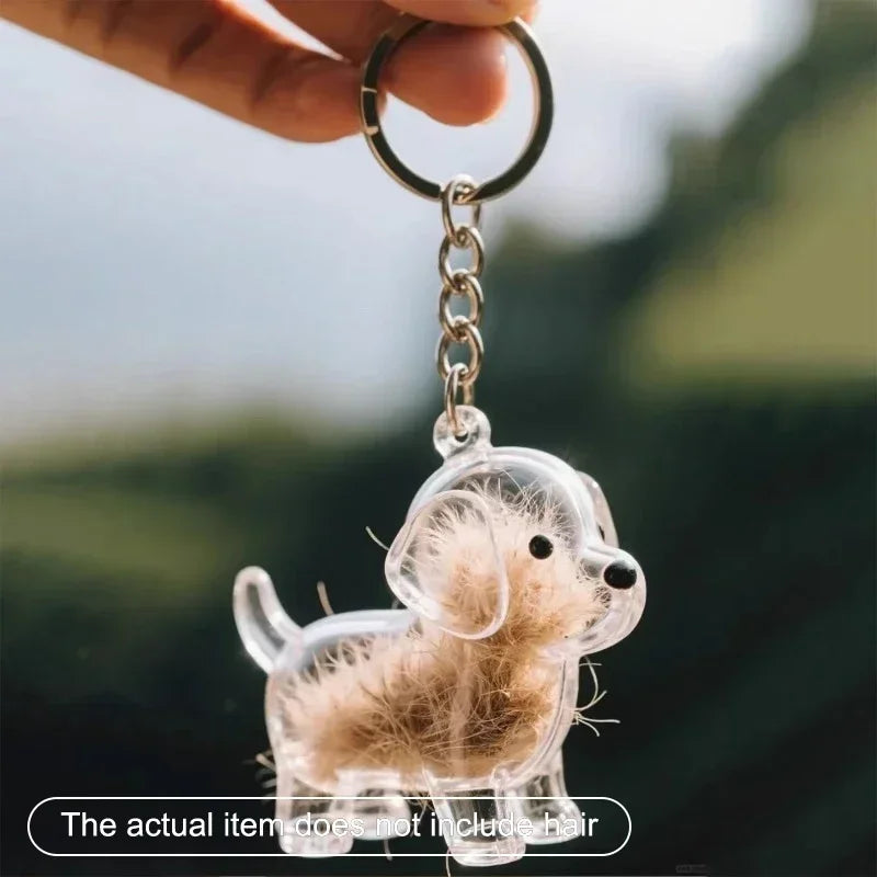 Dog & Cat Fur Keychain – Capsule Pendant for Pet Keepsakes