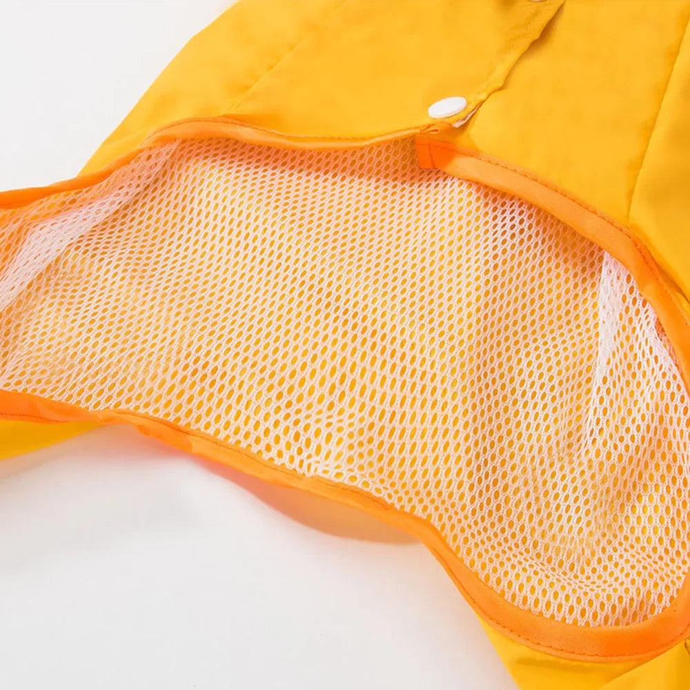 Bear-Themed Dog Raincoat – Full-Body Waterproof Jacket with Hood