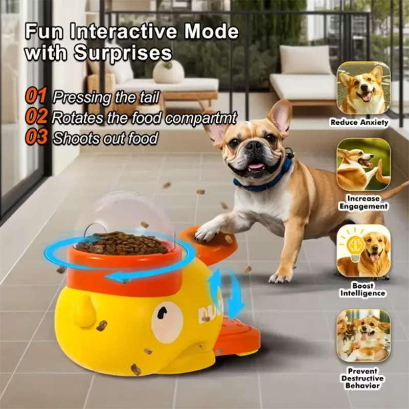 Interactive Pet Feeding Toy – Duck Design with Anti-Slip Base