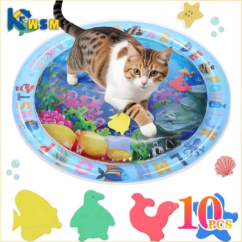 Pet Water Play Mat – Thickened Inflatable Sensory Mat with Fish Design