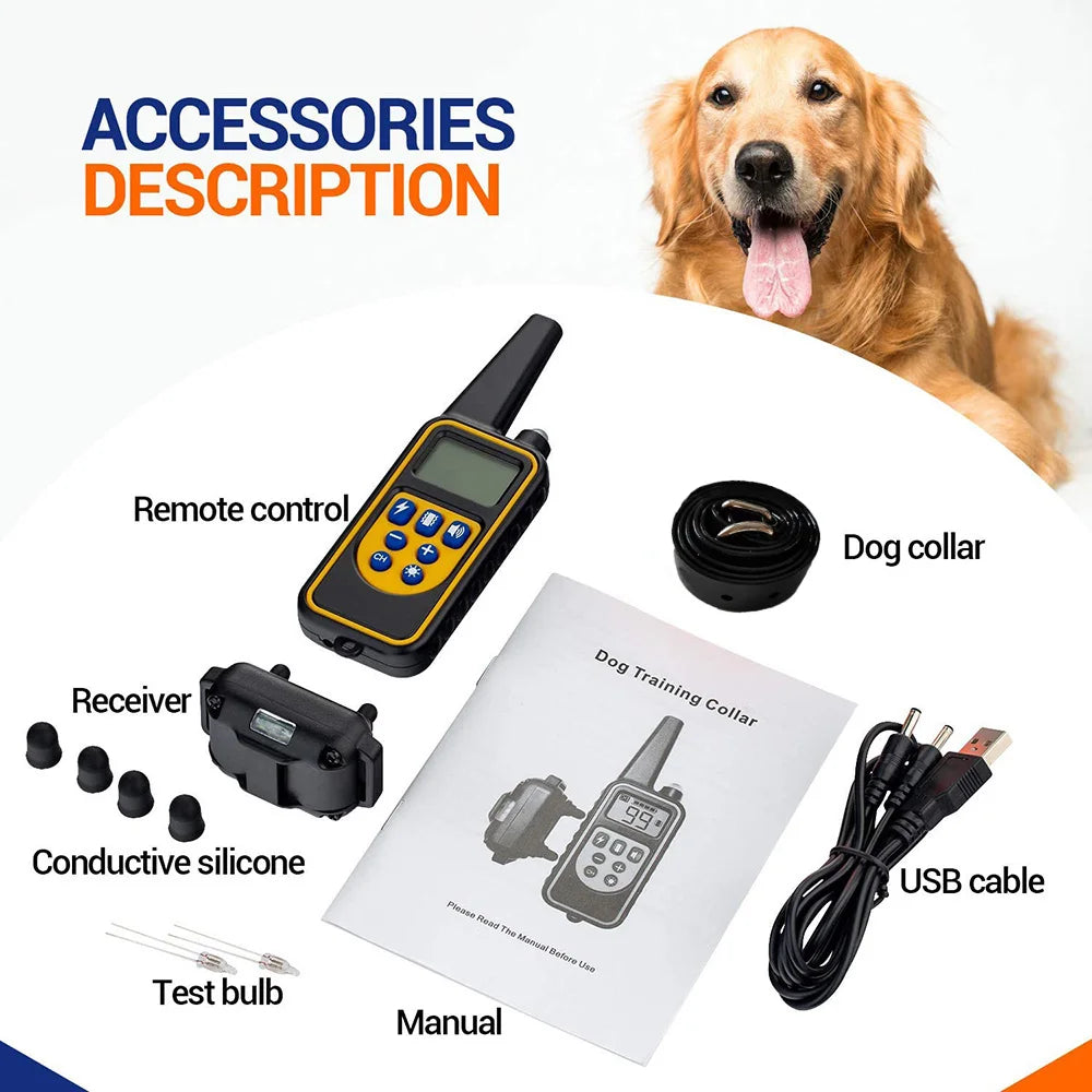 Rechargeable Dog Training Collar – Waterproof with Remote Control