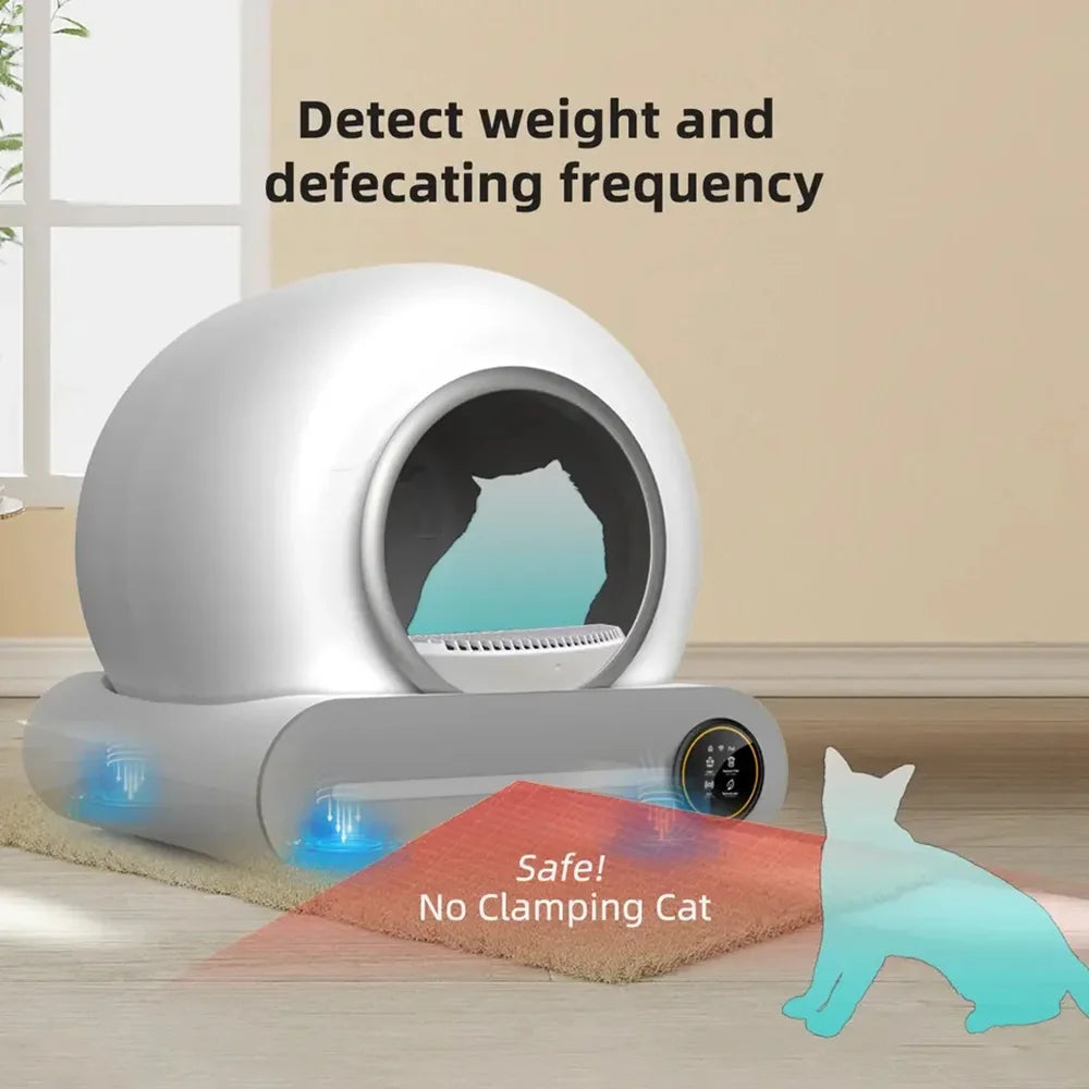 Automatic Self-Cleaning Cat Litter Box – 65L Smart Enclosed Tray