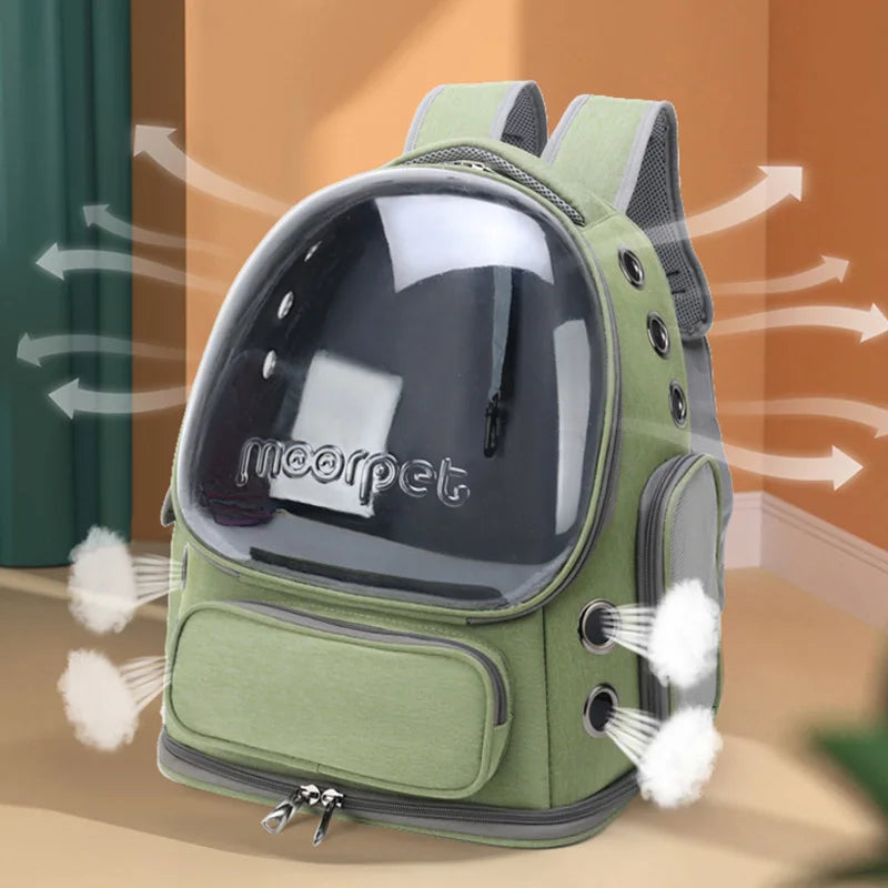 Pet Carrier Backpack – Transparent Design for Cats & Small Dogs