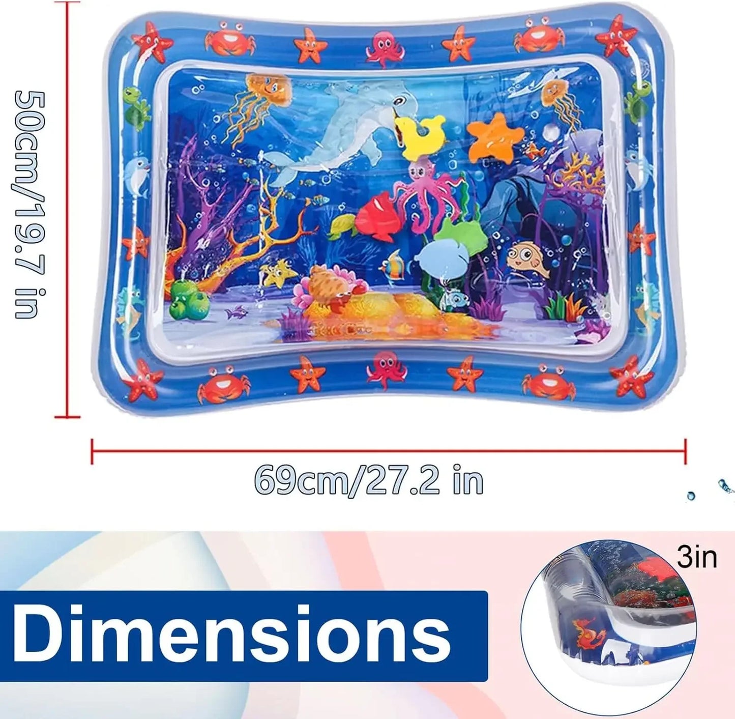 Pet Water Play Mat – Thickened Inflatable Sensory Mat with Fish Design