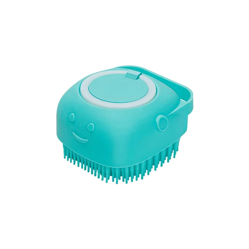 Dog & Cat Bath Brush – Shampoo Dispenser + Massage Bristles