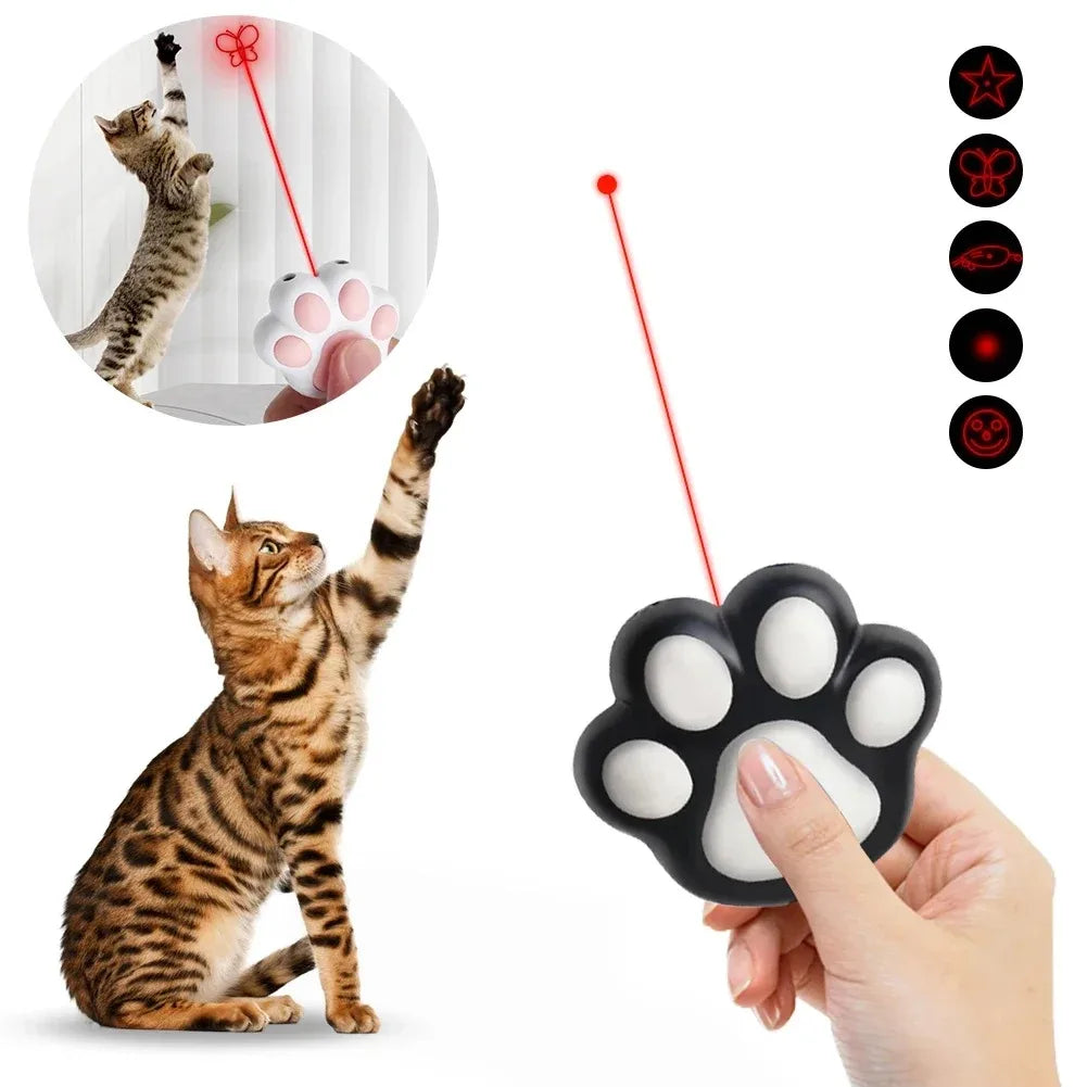 Rechargeable Cat Laser Toy – 5 Adjustable Patterns for Interactive Play