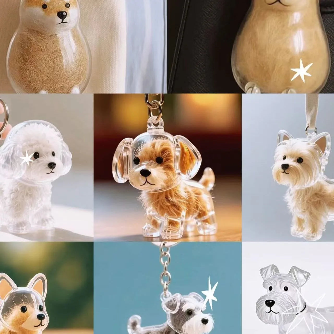 Dog & Cat Fur Keychain – Capsule Pendant for Pet Keepsakes