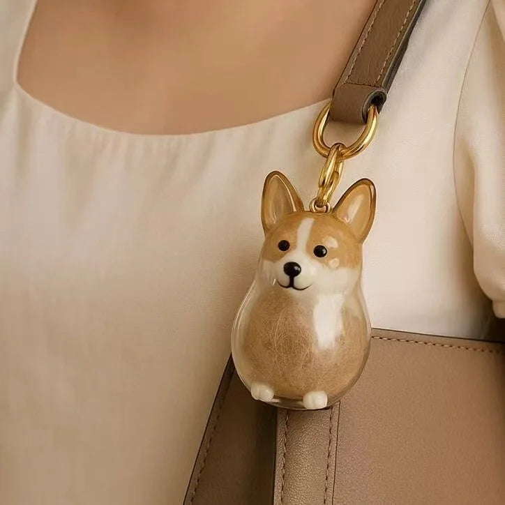 Dog & Cat Fur Keychain – Capsule Pendant for Pet Keepsakes