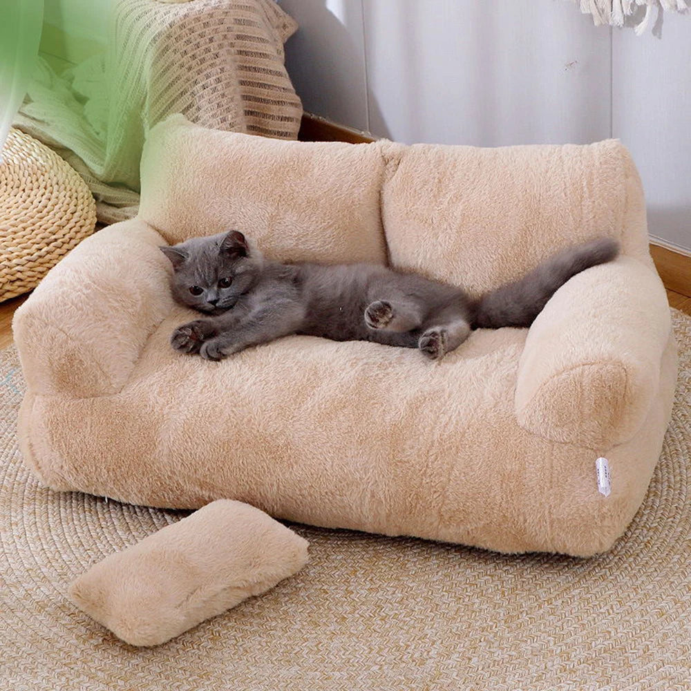 Soft Pet Couch – Washable Sofa Bed for Cats & Dogs