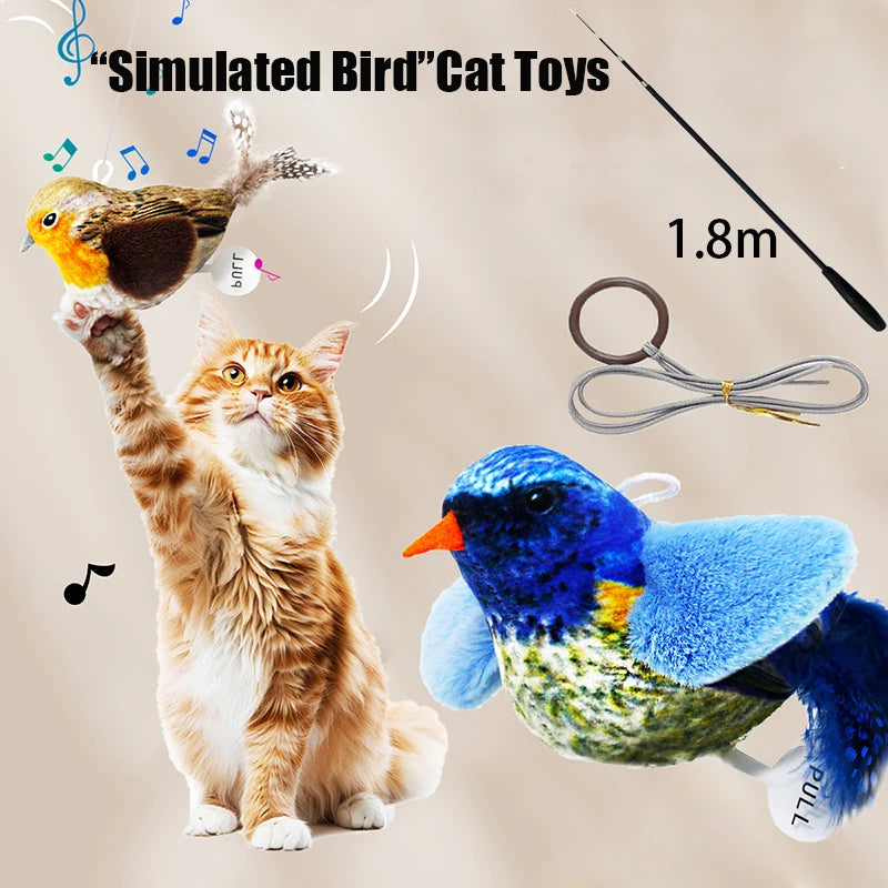 Interactive Cat Toy – Plush Bird with Realistic Sound & Catnip
