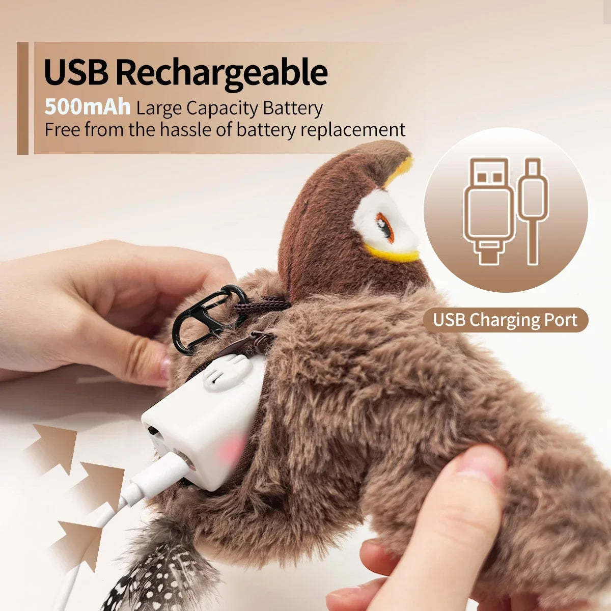 Flapping Bird Cat Toy – Interactive Plush with Realistic Sound & Catnip