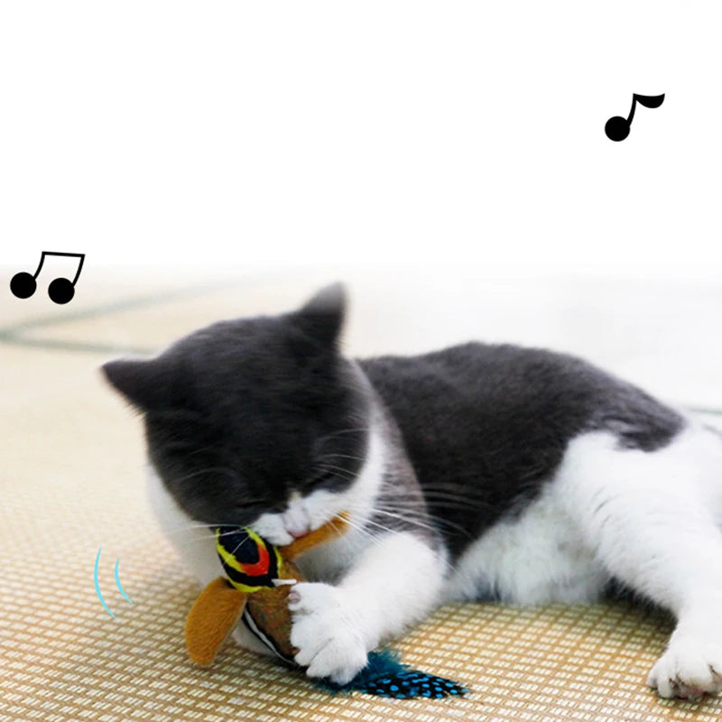 Interactive Cat Toy – Plush Bird with Realistic Sound & Catnip
