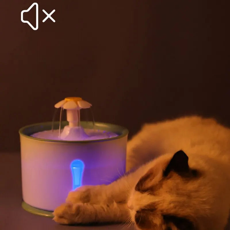 2.4L Automatic Pet Water Fountain – LED Cat & Dog Dispenser with Filters