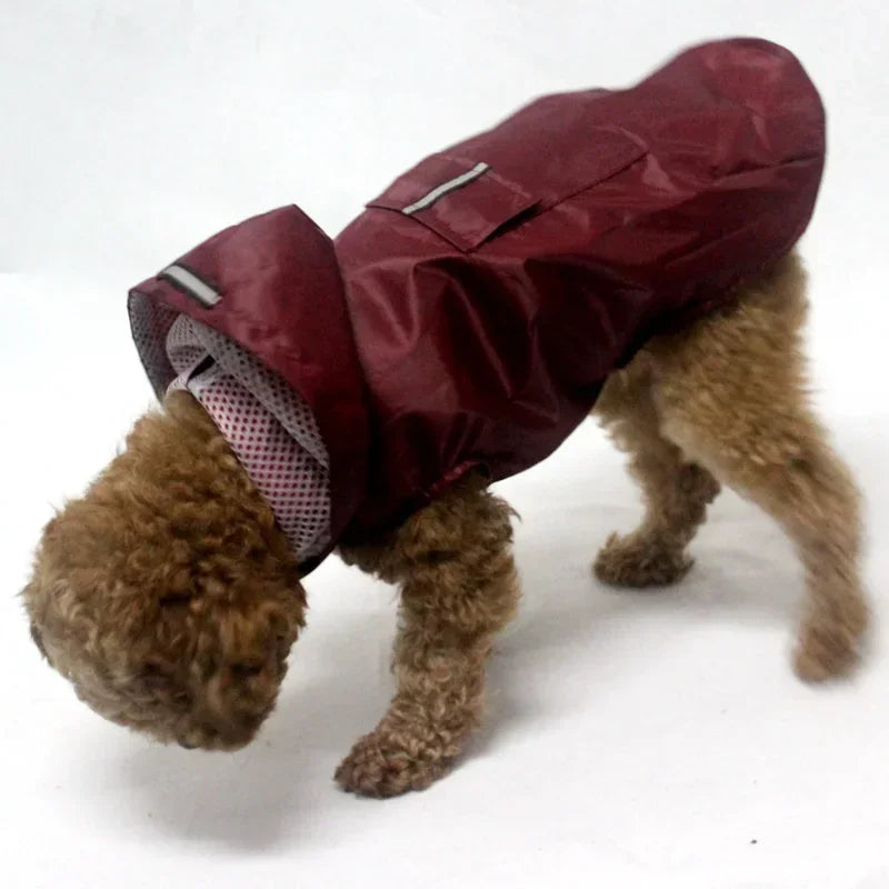 Dog Raincoat with Hood – Waterproof Jacket with Reflective Stripes
