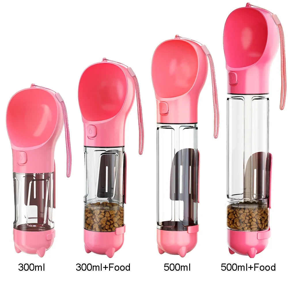 Leak-Proof Portable Pet Travel Bottle – Water, Food & Poop Bag Holder