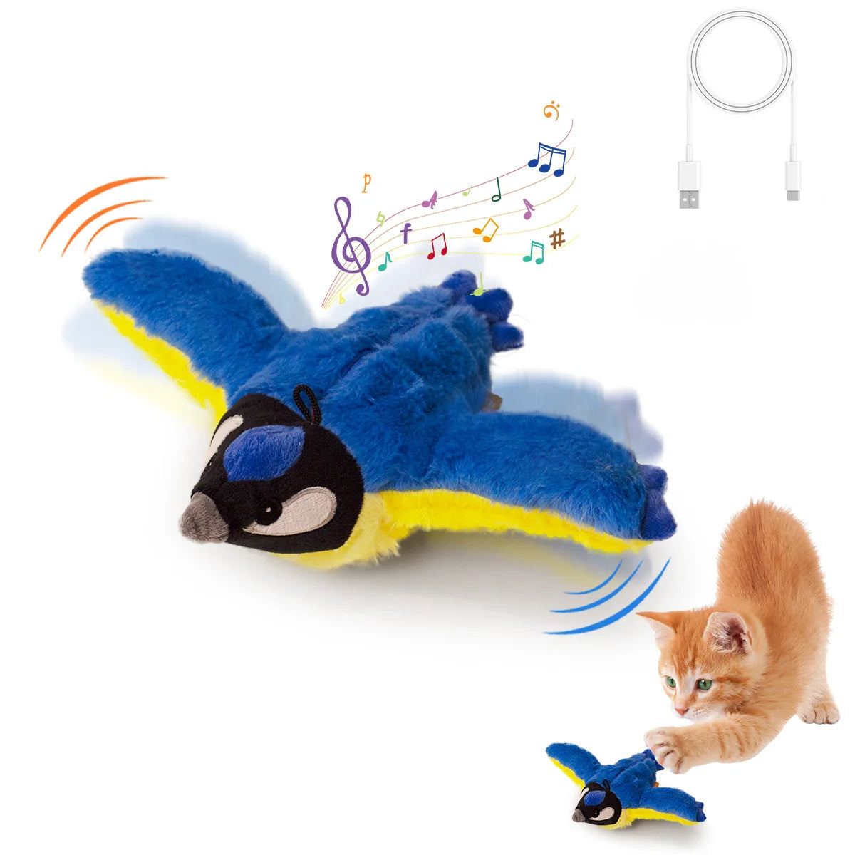 Flapping Bird Cat Toy – Interactive Plush with Realistic Sound & Catnip