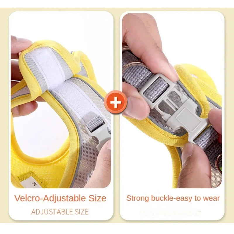 Reflective Pet Harness & Leash Set – Adjustable, Breathable for Cats & Dogs