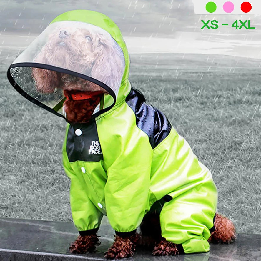 Pet Dog Raincoat Jumpsuit – Waterproof Pet Jacket with Hood