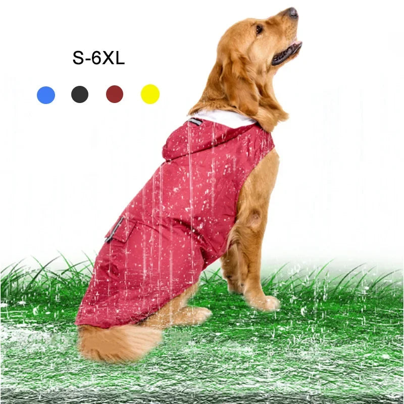Dog Raincoat with Hood – Waterproof Jacket with Reflective Stripes