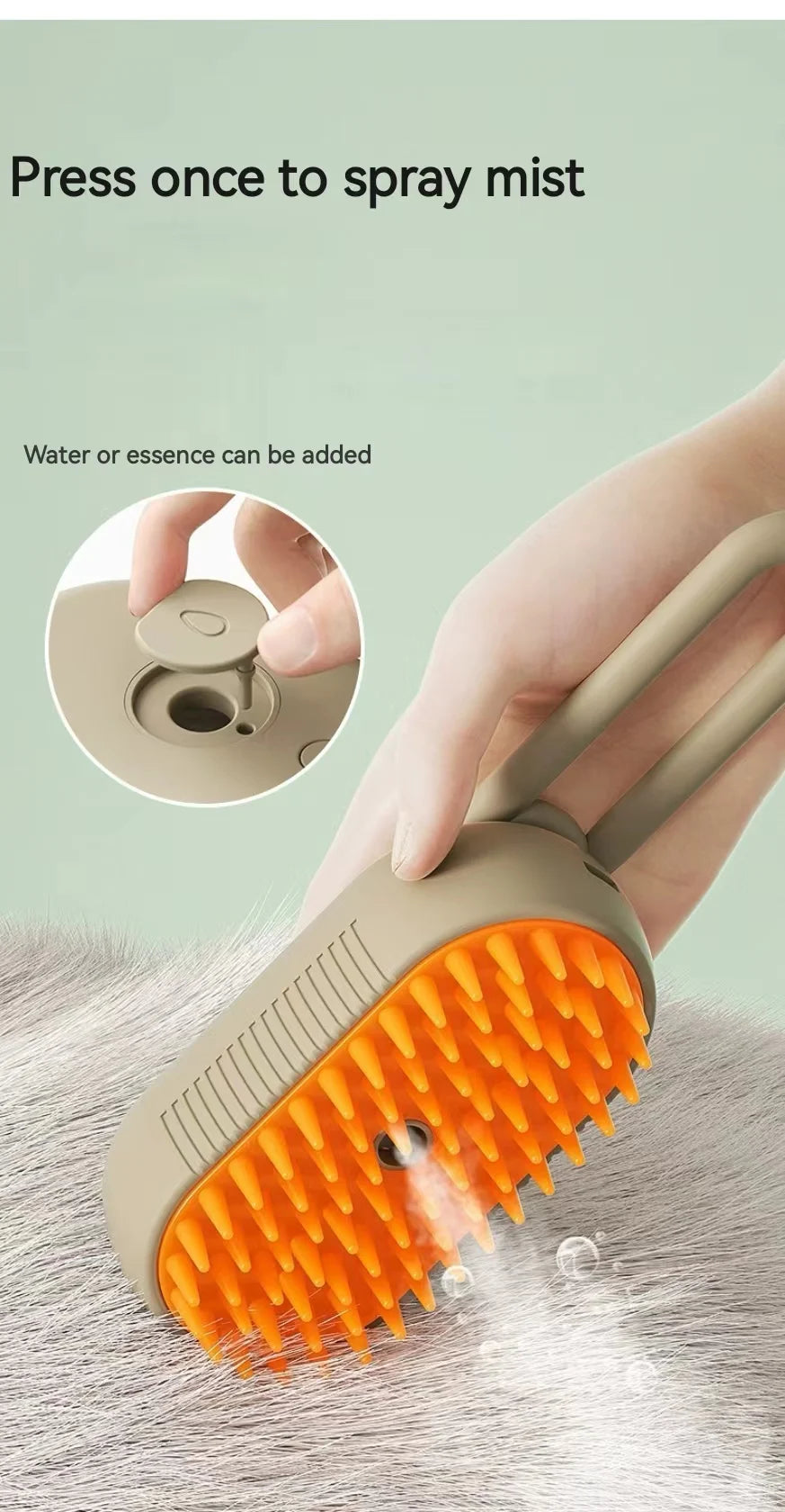 Pet Steam Brush – 3-in-1 Hair Removal, Massage & Anti-Static Comb