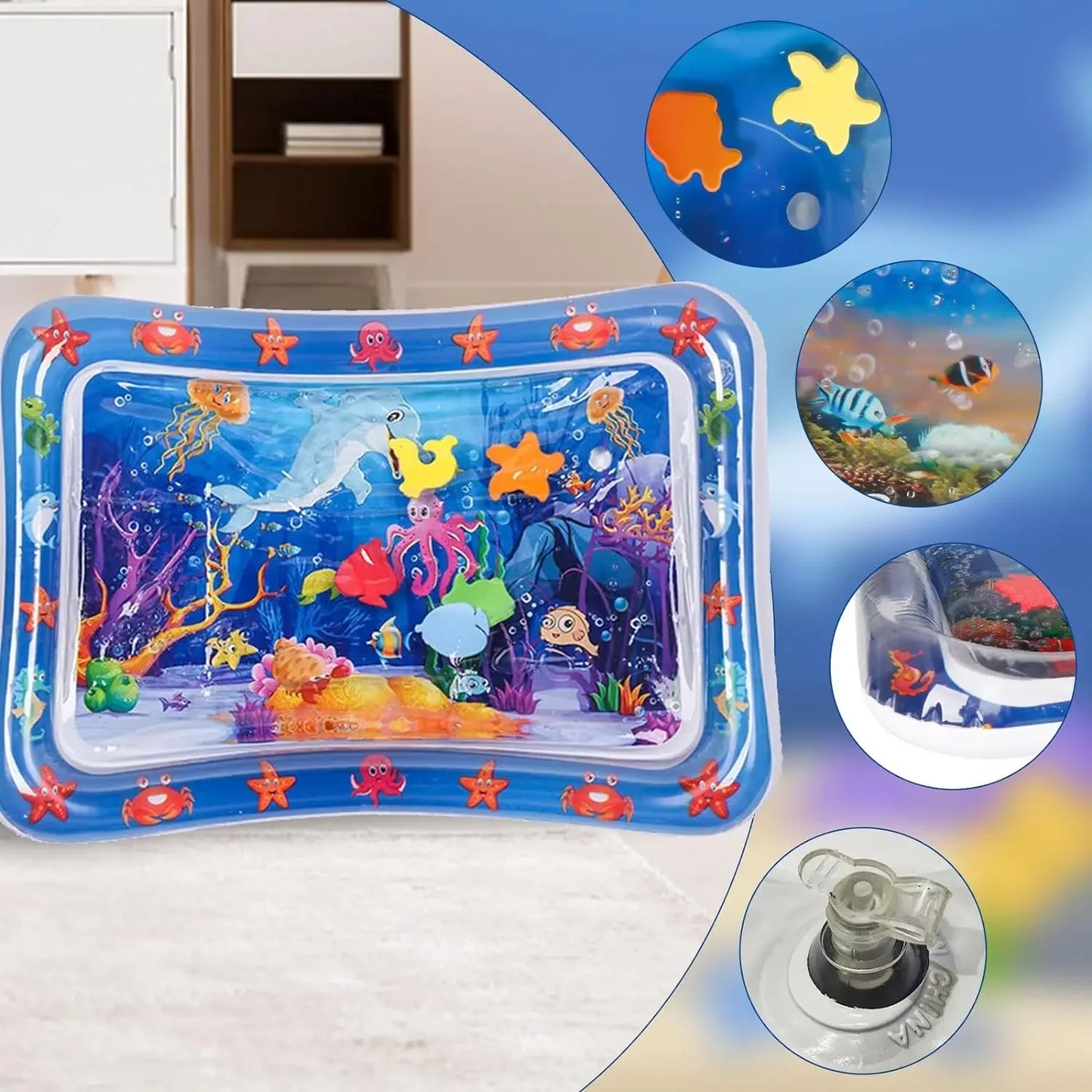 Pet Water Play Mat – Thickened Inflatable Sensory Mat with Fish Design