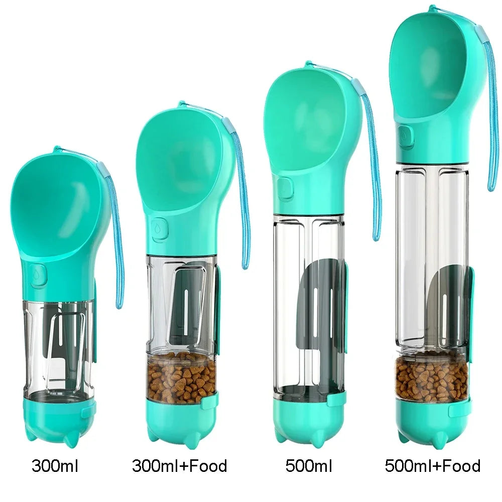 Leak-Proof Portable Pet Travel Bottle – Water, Food & Poop Bag Holder