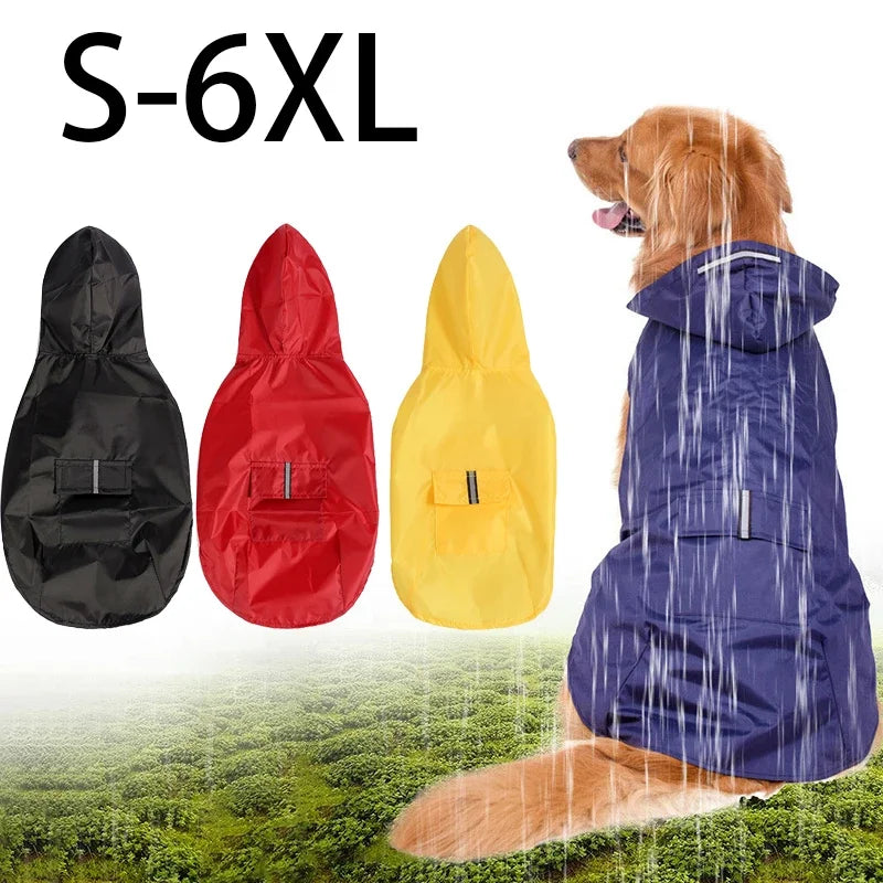 Dog Raincoat with Hood – Waterproof Jacket with Reflective Stripes