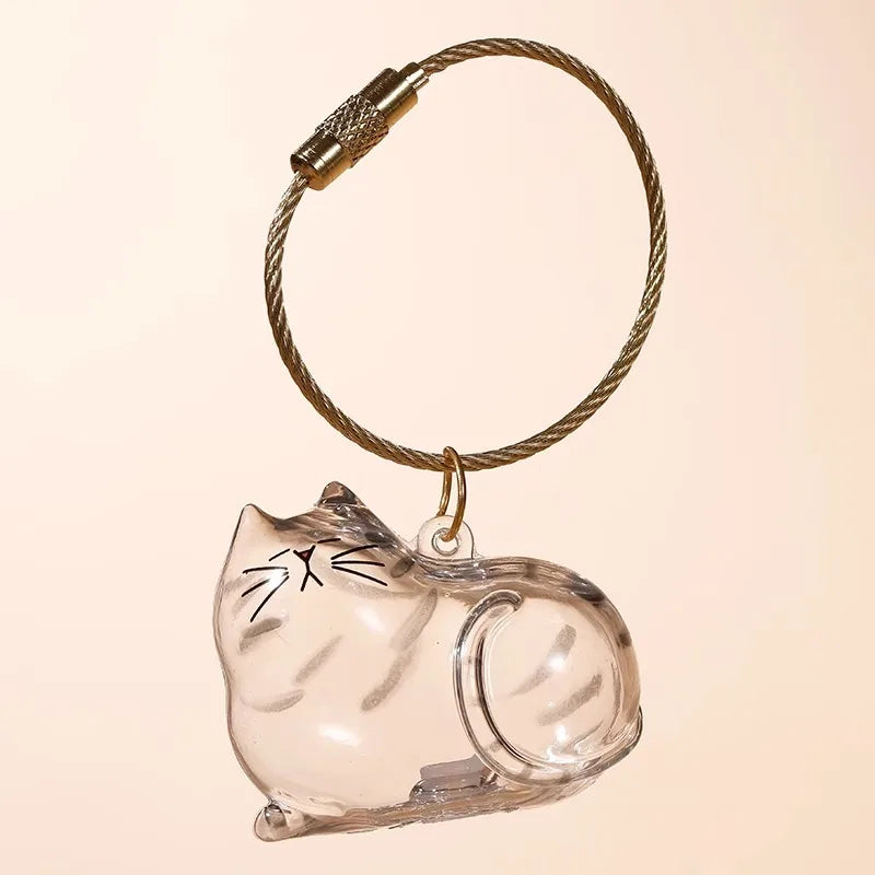 Dog & Cat Fur Keychain – Capsule Pendant for Pet Keepsakes