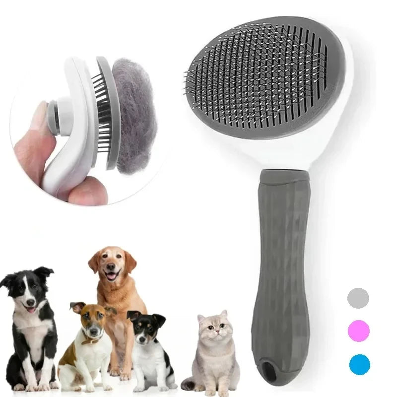 Pet Grooming Brush – Easy Clean Comb for Dogs & Cats