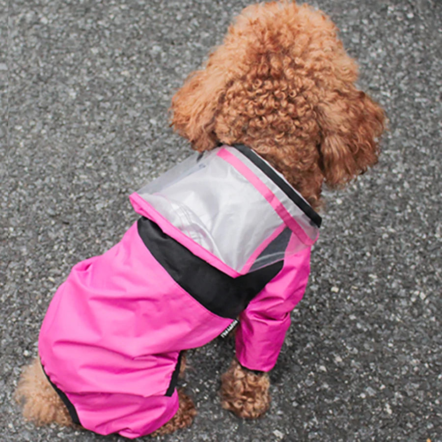 Pet Dog Raincoat Jumpsuit – Waterproof Pet Jacket with Hood