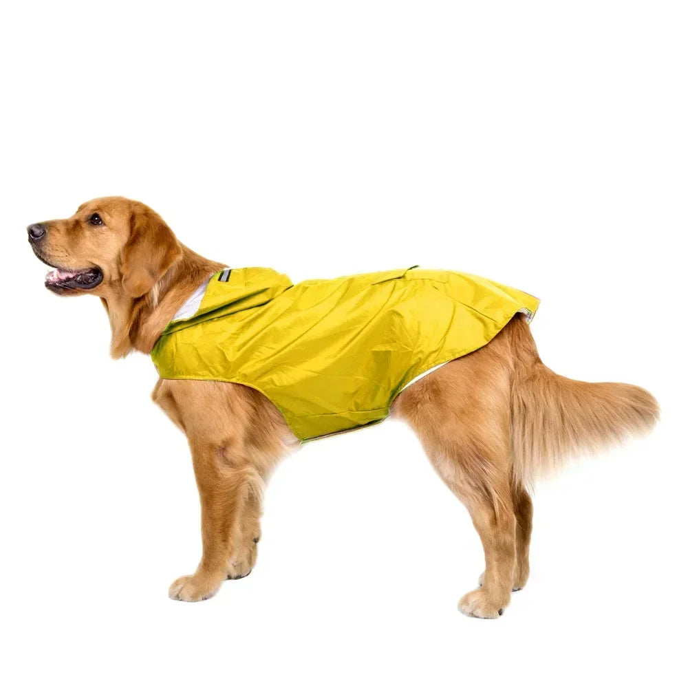 Dog Raincoat with Hood – Waterproof Jacket with Reflective Stripes