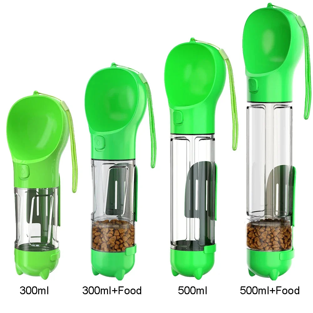 Leak-Proof Portable Pet Travel Bottle – Water, Food & Poop Bag Holder