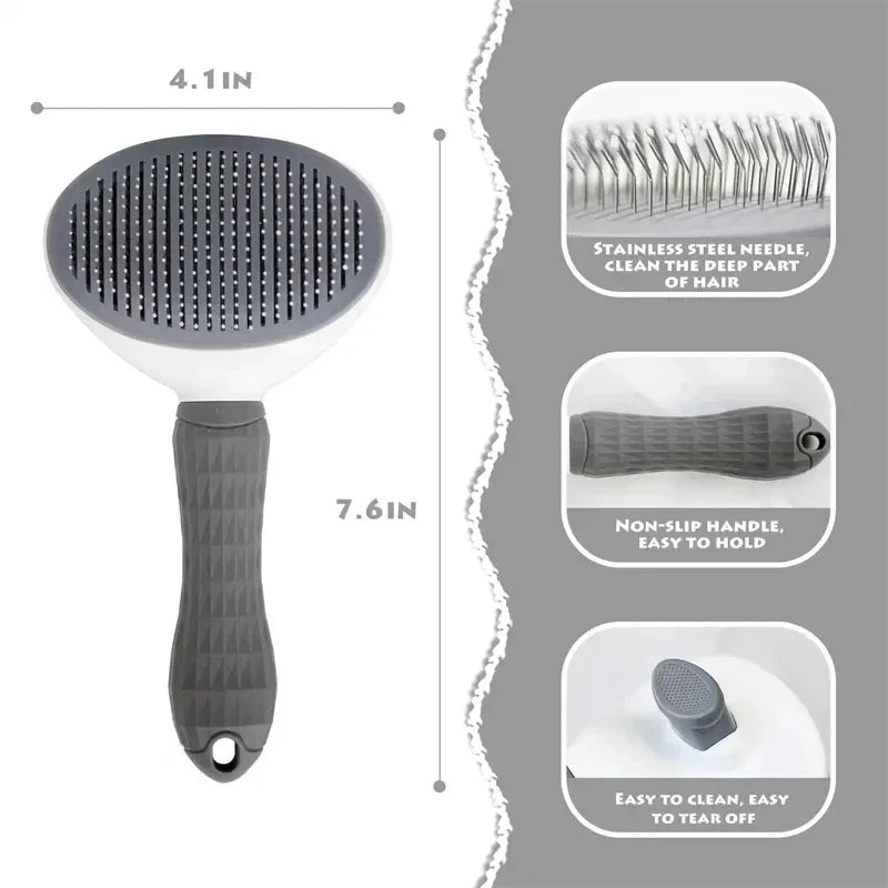 Pet Grooming Brush – Easy Clean Comb for Dogs & Cats