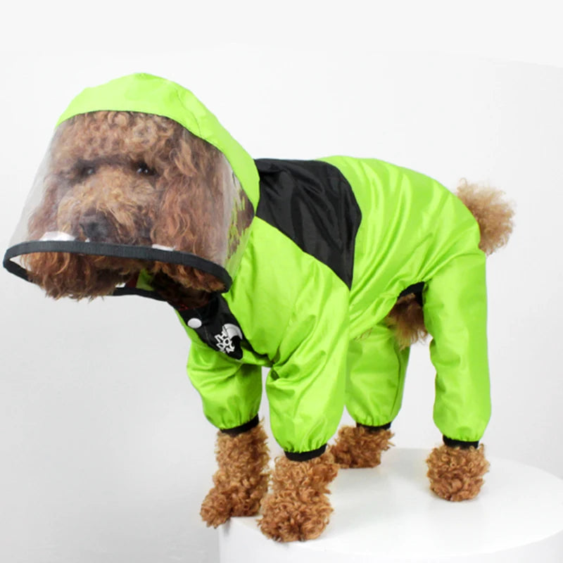 Pet Dog Raincoat Jumpsuit – Waterproof Pet Jacket with Hood