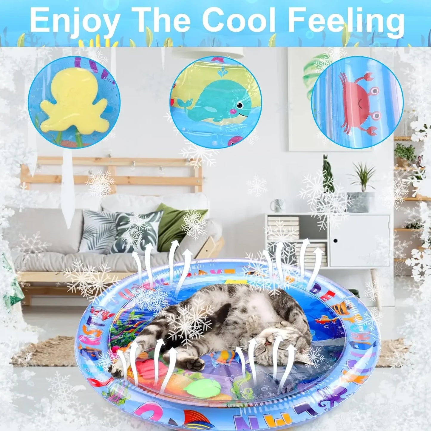 Pet Water Play Mat – Thickened Inflatable Sensory Mat with Fish Design