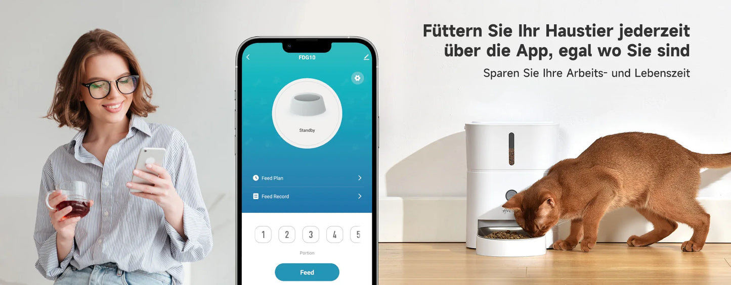 Smart Automatic Pet Feeder – WiFi Remote Control Food Dispenser
