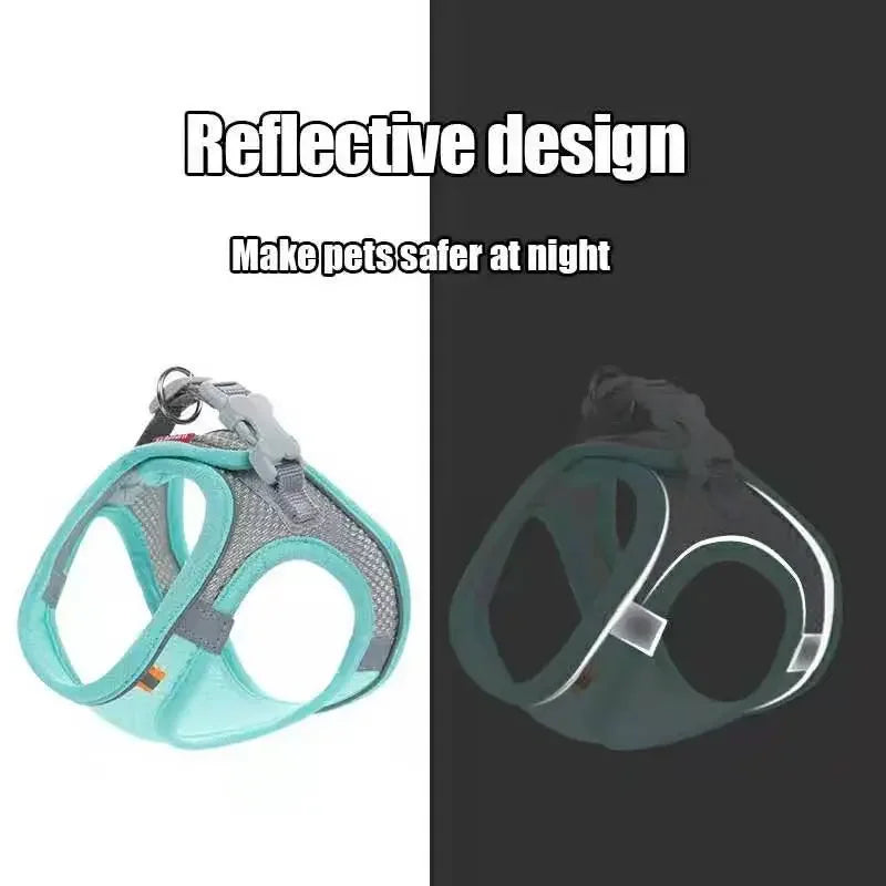 Reflective Pet Harness & Leash Set – Adjustable, Breathable for Cats & Dogs