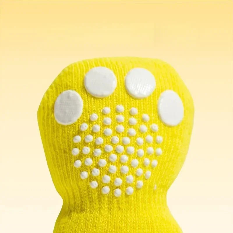 4-Pack Cute Pet Socks – Anti-Slip Paw Protectors for Small Dogs & Cats