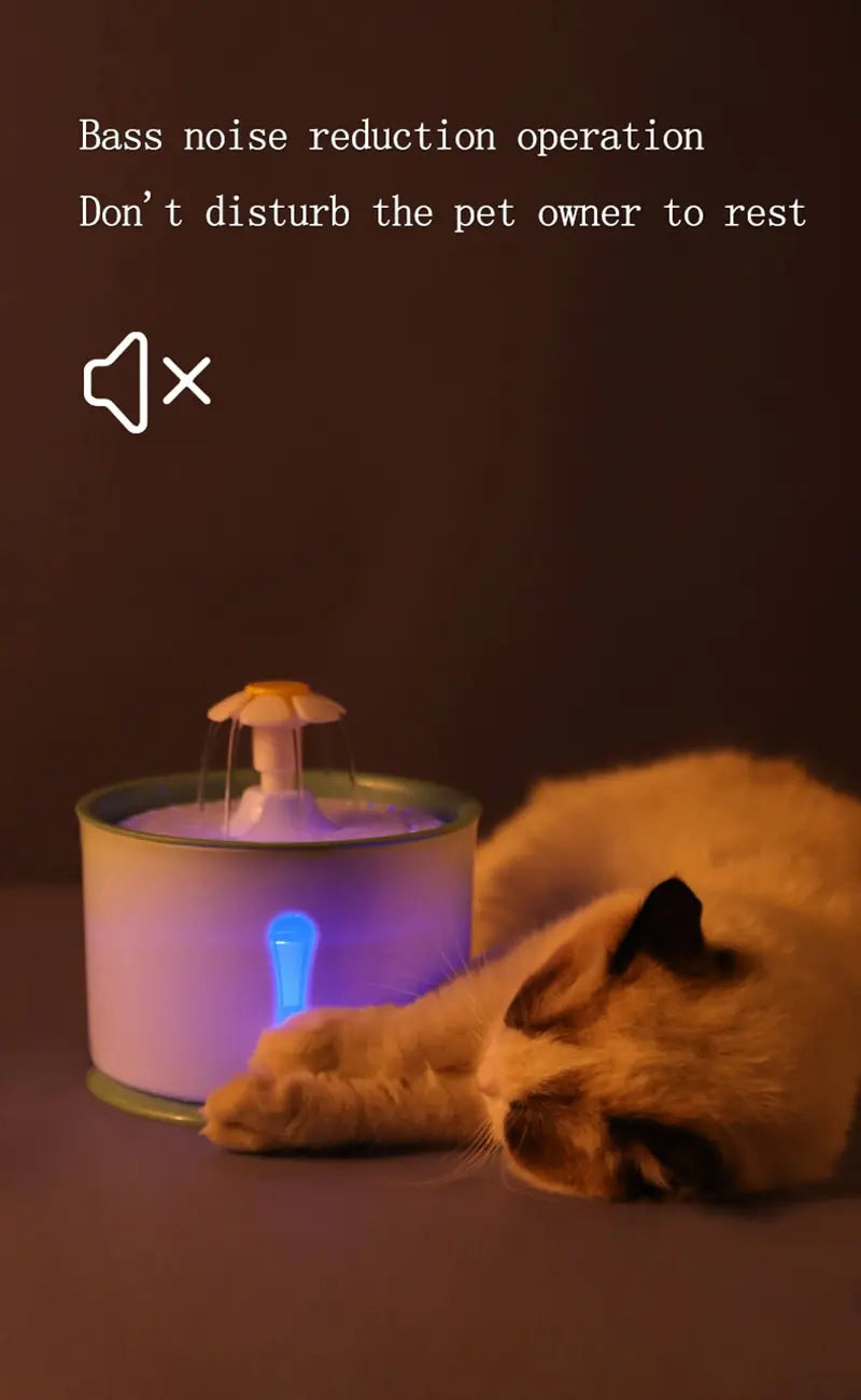 2.4L Automatic Pet Water Fountain – LED Cat & Dog Dispenser with Filters