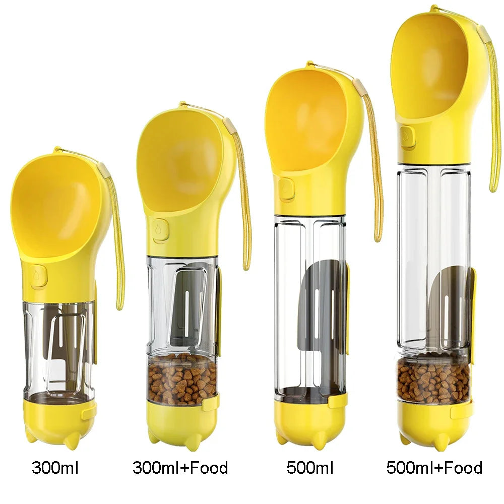 Leak-Proof Portable Pet Travel Bottle – Water, Food & Poop Bag Holder