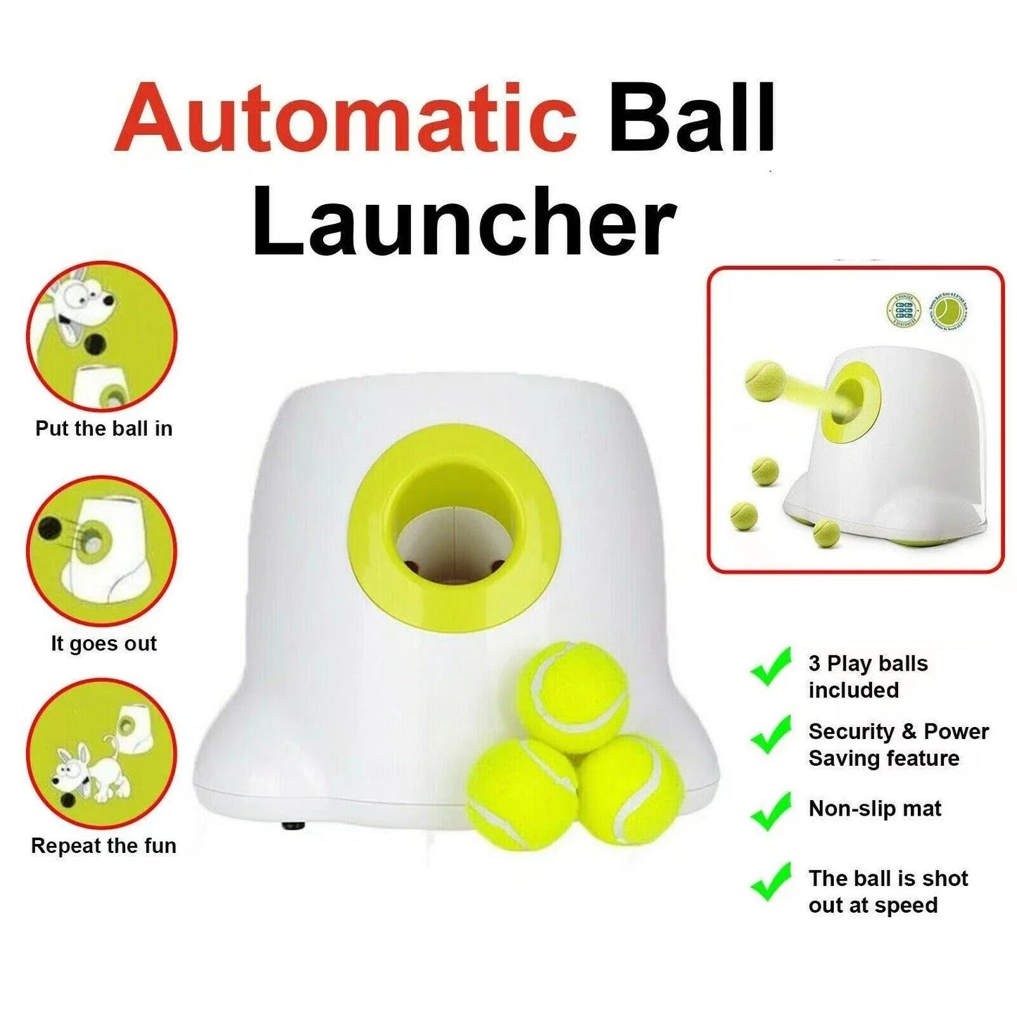 Automatic Dog Ball Launcher – Fun Tennis Thrower for Small Pets