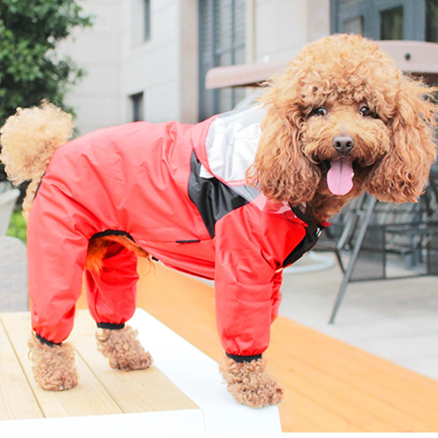 Pet Dog Raincoat Jumpsuit – Waterproof Pet Jacket with Hood