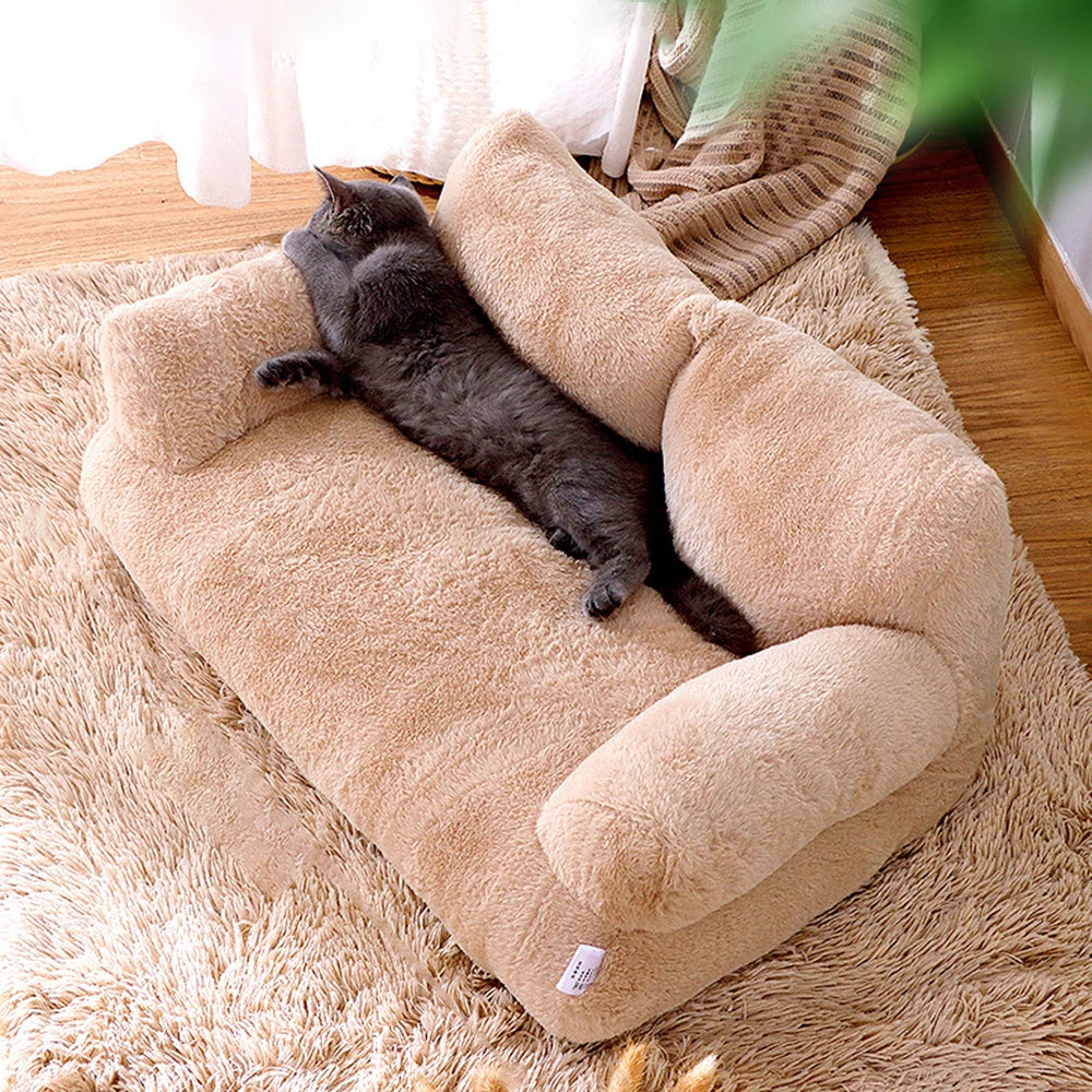 Soft Pet Couch – Washable Sofa Bed for Cats & Dogs