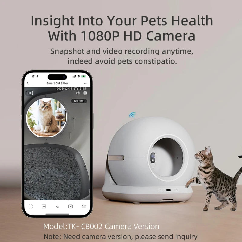Smart Automatic Cat Litter Box – Self-Cleaning with App Control & Camera