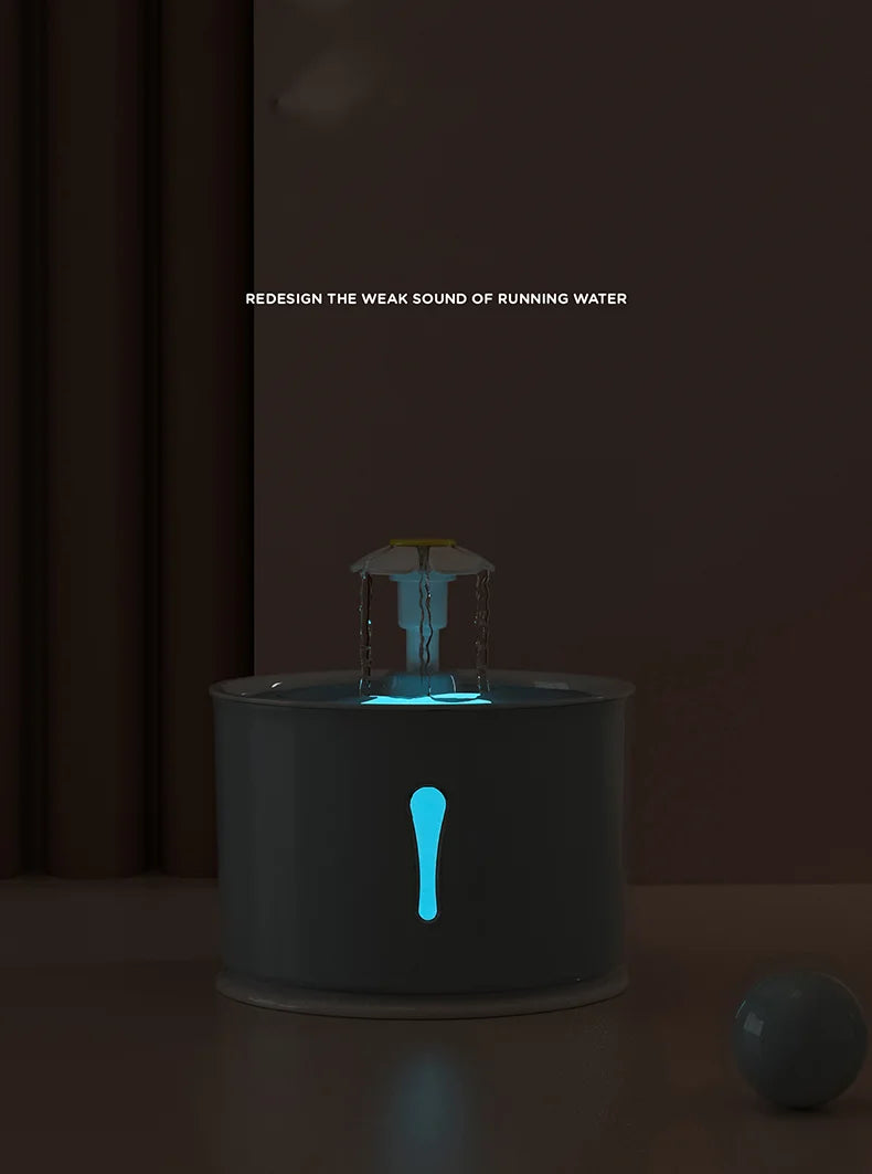 2.4L Automatic Pet Water Fountain – LED Cat & Dog Dispenser with Filters